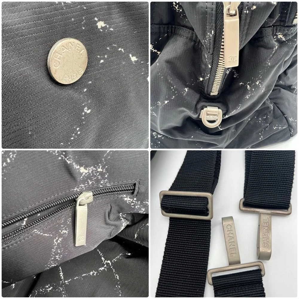 CHANEL Travel Line  Nylon Weekender Travel Bag Black - Picture 14 of 16